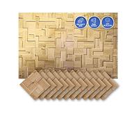 Arrowzoom 12 paneles de arte de pared de madera de Finlandia estilo bloque estético para habitación DIY difusor de sonido acústico Home Studio Wood insonorización reducción de
