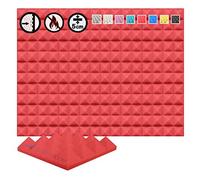 Arrowzoom 12 Panels acustico absorción sonido Pirámide 25x25x5cm Espuma acústica aislamiento acustico estudio de grabación Casas Estudios Azulejos Incombustibles Insonorizados AZ1034 ROJO