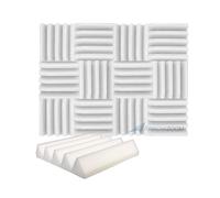 Arrowzoom 12 Panels Acustico Absorción Sonido Wedge Cuña 25x25x5cm Espuma Acústica Aislamiento Acustico Estudio de Grabación Casas Estudios Azulejos Incombustibles Insonorizados AZ1134 PERLA BLANCA