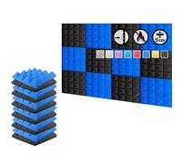 Arrowzoom 12 Piezas Panels Acustico Absorcion Sonido Piramide 25x25x5cm Espuma Acustica Aislamiento de Grabacion Casas Estudios Azulejos Incombustibles Insonorizados AZ1034 AZUL & NEGRO