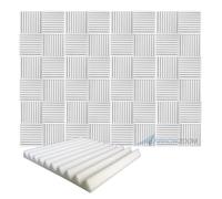 Arrowzoom 48 Paneles Cuña Wedge Absorción de Sonido Acústico 50x50x5cm Aislamiento de Espuma Acústica Estudio de Grabación Casas Estudios Azulejos Ignífugos AZ1134 blanco