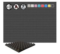 Arrowzoom 48 Panels acustico absorción sonido Pirámide 50x50x5cm Espuma acústica aislamiento acustico estudio de grabación Casas Estudios Azulejos Incombustibles Insonorizados AZ1034 NEGRO