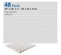 Arrowzoom 48 Panels acustico absorción sonido Pirámide 50x50x5cm Espuma acústica aislamiento acustico estudio de grabación Casas Estudios Azulejos Incombustibles Insonorizados AZ1034 PERLA BLANCA