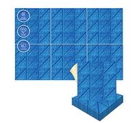 Arrowzoom 6 Paneles de fieltro de arte en cuadrícula en 3D autoadhesivos de poliéster manualidades para decoración de paredes duradera insonorizantes Diseño paralelo Azul 30x30cm AZ1391