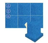 Arrowzoom 6 Paneles de fieltro de arte en cuadrícula en 3D autoadhesivos de poliéster manualidades para decoración de paredes duradera insonorizantes Diseño diagonal Azul 30x30cm AZ1390