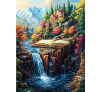 Arroyo de Cascada Puzzle 500 Piezas Papel Adolescentes Cuentos de Hadas de Animales y Plantas Actividad Familiar Educativa Mejora Coordinación Ojo-Mano Fiestas Navideñas 500 PCS