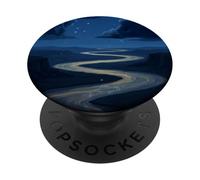 Arroyo de Medianoche de Celestial River con Peces espirituales de un Azul de ensueño PopSockets PopGrip Adhesivo