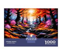 Arroyo del Bosque otoñal 1000 Piezas Set De Puzzle Belleza otoñal de la Naturaleza Puzzle Cartón Extra Grueso - Antiestrés Y Viajes, Entrena El Cerebro para 12+ Años 70x50cm/1000pcs