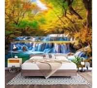 Arroyo Del Bosque OtoñAl Fotomural para Pared de Tela No Tejida 450x315 cm, Naturaleza Papel Pintado Decorativo de Interiores para Salón Dormitorio Oficina Pasillo Comedor, Fácil de Instalar
