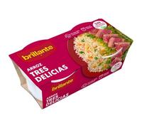 Arroz brillante tres delicias en cuenco, paquete de 2 unidades x 125 g paquete de 8.