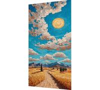 Arrozal Diamond Painting Kit Completo, 5D Diamond Painting Granja Pintura Diamante Adultos, DIY Strass Bordado de Punto de Cruz Puzzle Pintura Diamante pour Decoración Pared Hogar 40x80cm q1-ed52