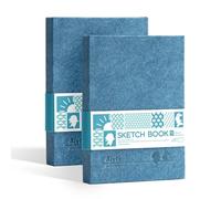 Arrtx Cuaderno de bocetos A6, 2 paquetes, 120 hojas/240 páginas, 180 g/m², tapa dura, papel duradero sin ácidos, para tinta, bolígrafo, grafito y lápices de colores
