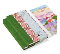 Arrtx - Paquete de 2 diarios de acuarela, 7.28 x 4.13 pulgadas, 140 libras, 300 g/m², papel 100% algodón, prensa en caliente, 40 hojas, cuaderno de bocetos de acuarela de tapa dura para uso como