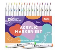 Arrtx Rotuladores de pintura acrílica de colores 36D, punta de pincel, 36 colores, incluye 10 colores 30B y 1 color 30A, para madera, vidrio, cerámica, metal, plástico, lienzo, piedra