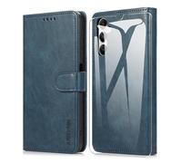 ARRYNN Funda para Samsung Galaxy A05s 4G (6.7") con Cristal Templado Protector de Pantalla, Premium PU Funda de Cuero - Azul