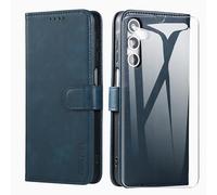 ARRYNN Funda Samsung Galaxy A16 5G / 4G (6.7") con Cristal Templado Protector de Pantalla,Premium PU Funda de Cuero Cover - Azul