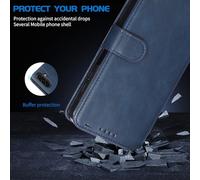 ARRYNN Funda Samsung Galaxy A17 4G / 5G (6.7") con Cristal Templado Protector de Pantalla,Premium PU Funda de Cuero Cover - Azul