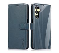 ARRYNN Funda Samsung Galaxy A25 5G (6.5") con Cristal Templado Protector de Pantalla,Premium PU Funda de Cuero Cover - Azul