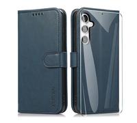 ARRYNN Funda Samsung Galaxy S23 FE 5G (6,4") con Cristal Templado Protector de Pantalla,Cover Samsung Galaxy S23 FE 5G,Premium PU Funda de Cuero - Azul