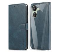 ARRYNN Funda Xiaomi Redmi 13C 4G (6.74") con Cristal Templado Protector de Pantalla,Premium PU Funda de Cuero Cover - Azul