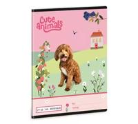 Ars Una: Cuaderno cuadriculado con diseño de perros "Cute Animals" - Tamaño A/5
