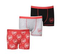 Arsenal F.C. Calzoncillos tipo bóxer para niños, paquete de 3 unidades, regalos del Arsenal para niños, paquete múltiple de ropa interior de 13 a 14 años, color rojo, rosso, 13-14 Years