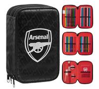 Arsenal F.C. Estuche lleno, juego de papelería y colorear, material escolar, negro/ rojo, Talla única, Estuches