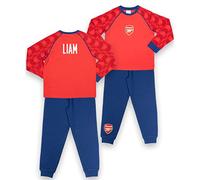 Arsenal F.C - Pijama personalizado para niños - Pijama de manga larga con logotipo de Arsenal - Ropa de dormir 100% algodón - Producto oficial del Arsenal F.C, Rojo - Azul marino., 11-12 Años