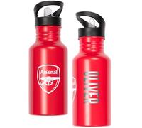 Arsenal FC - Botella de agua de metal personalizada de 500 ml, botella de entrenamiento y escuela con nombre grabado, para niños y fanáticos del fútbol