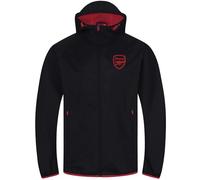 Arsenal FC - Chaqueta cortavientos oficial - Para hombre - Negro - Capucha con visera - 3XL