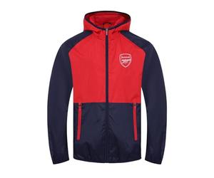 Arsenal FC - Chaqueta cortavientos oficial - Para niño - Impermeable - Retro - Azul marino - 6-7 años