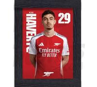 Arsenal FC Havertz 24/25 Headshot Poster enmarcado A2