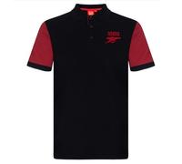 Arsenal FC - Polo Oficial para Hombre - con el Escudo del Club - Negro - Mangas en Contraste - XXL