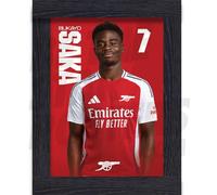 Arsenal FC Saka 24/25 Headshot Poster enmarcado A2