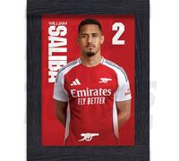 Arsenal FC Saliba 24/25 Headshot Poster enmarcado A2