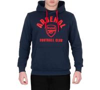 Arsenal FC - Sudadera Oficial con Capucha para Hombre - con el Escudo del Club - Forro Polar - Azul - Azul Marino - Large
