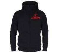 Arsenal FC - Sudadera Oficial con Capucha y Cierre de Cremallera - para Hombre - Forro Polar - Negro - XL