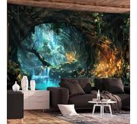 Arsey Tapiz de pared, diseño de bosque mágico, cascada mística y seta luminosa, tapices de pared, decoración estética, sala de estar, dormitorio, toalla grande, 230 x 180 cm