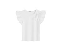 Arshiner Niña Camiseta Pajarita Niño T-Shirt Verano Color Sólido Algodón Manga Corta Cuello Redondo Elegante Moda Shirt para Niña 13-14 Años Blanco