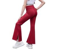 Arshiner Niña Pantalón Acampanado Cintura en V Niños Pantalones Campana Cómodo Suave Legging con Abertura Campañas Casual Flared Pant Moda Yoga Pantalones para Niña 13-14 años