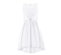 Arshiner Niñas Vestido Sin Mangas Novia Malla Vestidos Verano Formal Festivo Vestido Elegante Fiesta Vestidos con Cinturón para Niñas 9-10 años Blanco