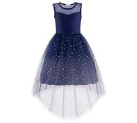 Arshiner Vestido Formal sin Mangas para niñas Vestido Largo de Noche de Tul para Damas de Honor, Verano, Fiestas Elegantes y graduaciones con fajín Azul Degradado 12-13 años