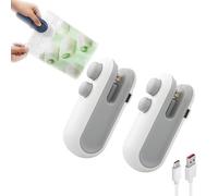 Arshipscho Ultimate Home Sealing Machine, Easilyous Vacuum Sealer, Ampltulastd Bag, Sealer 2 in 1 USB-C Portable Resealer for Food Storage, For Lasting Freshness (White*2pcs)