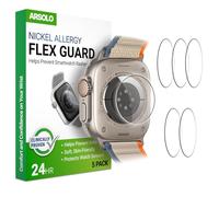 Arsolo Flex Guard - Protector de espalda para Apple Watch Ultra 2, evita erupciones, dermatitis de contacto, película suave, protector de sensor, cubierta trasera para iWatch de 49 mm, paquete de 5