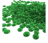 ARSUK - 180 Uds Guijarros de Vidrio Verdes 955g Ø17-20mm - Piedras Planas para Jarrones, Centros de Mesa, Manualidades, Mosaico, Acuario, Decoración Hogar y Bodas