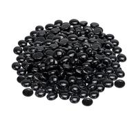 ARSUK 80 Piezas Guijarros de Vidrio Negro Planos (17-20 mm, 455 g) - Piedras Decorativas para Jarrones, Acuarios, Centros de Mesa, Bodas, Manualidades, Jardín y Decoración del Hogar