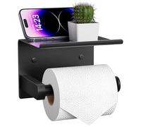 ARSUK Autoadhesivo Porta Rollos de Papel higienico, Taladro y no Taladro - Montado en Acero Inoxidable portarrollos Papel higienico con Tapa para baño Accesorios Soporte Negra