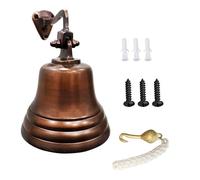 ARSUK Campana de Barco de Aluminio (5 Inch) - Campana de Última Ronda con Cuerda - Montaje en Pared para Hogar, Puerta, Bar, Pub o Embarcación - Decoración Náutica Vintage - Sonido Fuerte y Claro