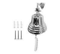 ARSUK Campana de Barco de Aluminio (5 Inch) - Campana de Última Ronda con Cuerda - Montaje en Pared para Hogar, Puerta, Bar, Pub o Embarcación - Decoración Náutica Vintage - Sonido Fuerte y Claro