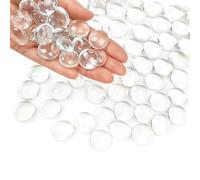 ARSUK Claro Guijarros de Vidrio - 180 Piezas Gemas de Vidrio, Piedras Decorativas, pepitas de cristal, Cuentas de Fondo Plano, Guijarros Decorativos de Piedra, Artesanía, Relleno de jarrones -960gm